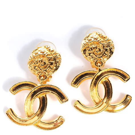 chanel 14k gold earrings|Chanel earrings real gold.